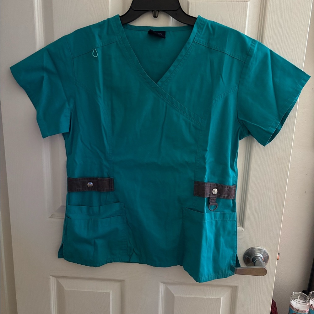 Teal V-Neck Women's Top
